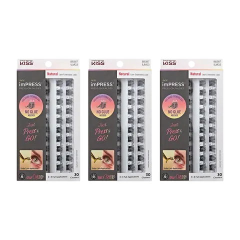 imPRESS Press-On Falsies 3-Pack Natural Clusters Bundle