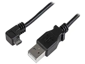 StarTech.com 1m 3 ft Right Angle Micro-USB Charge-and-Sync Cable M/M - USB 2.0 A to Micro-USB - 28/24 AWG