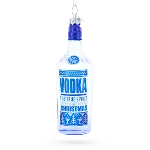 Vodka Bottle Blown Glass Christmas Ornament