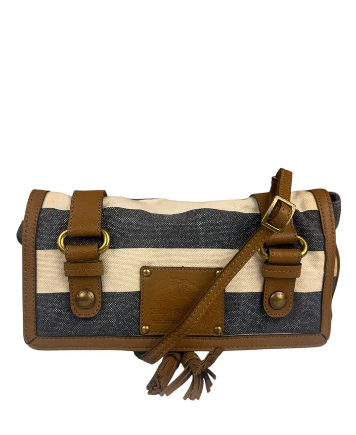 Pre-owned BURBERRY Leather Trim Shoulder bags Burberrry Multicolor Striped Crossbody Bag