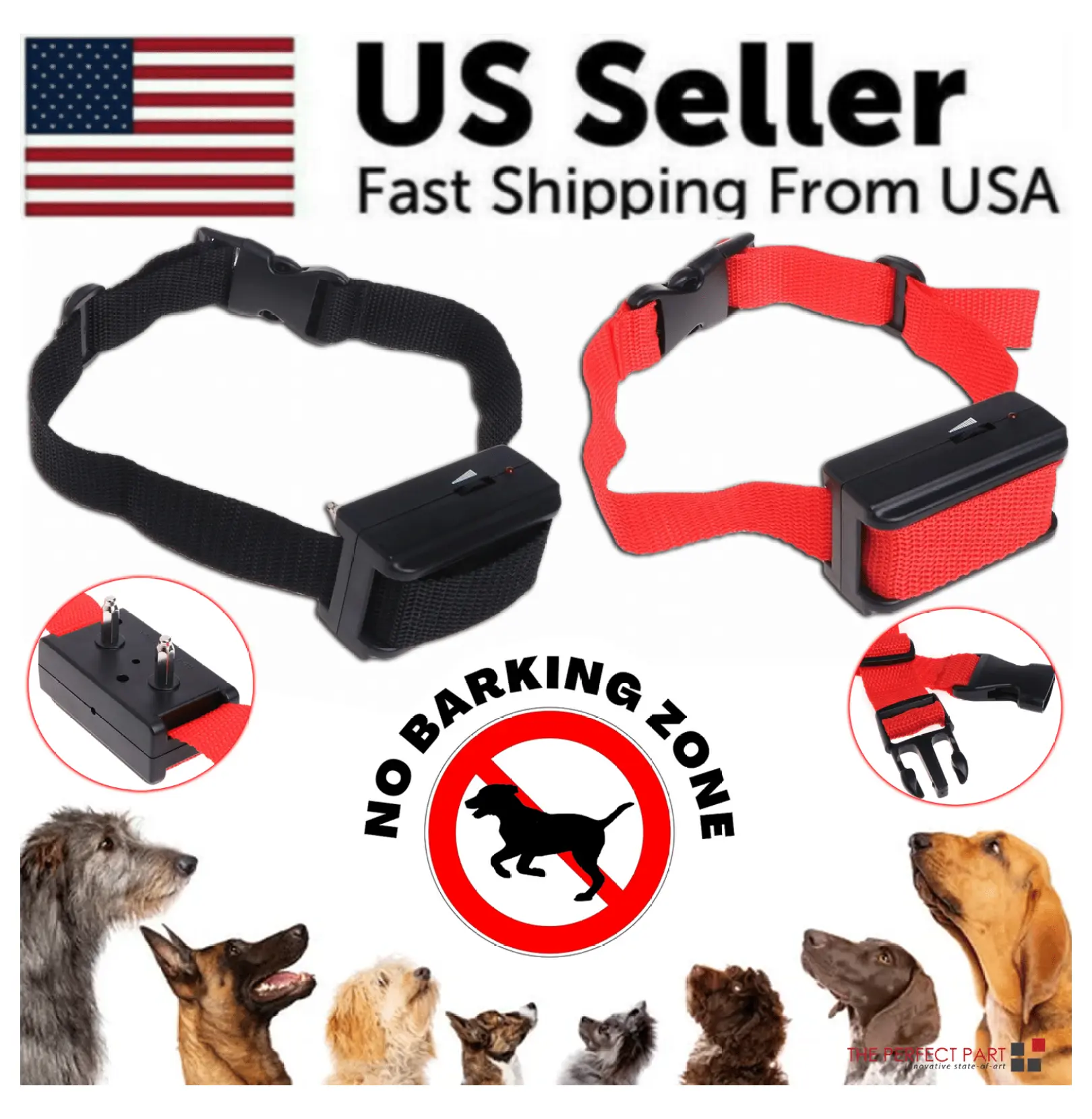 Anti Dog Training Collar - Automatic Shock & Sound Device for Small Medium Large Dogs, Adjustable Sensitivity & Vibration