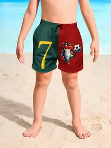 Penguin Football Shorts Size 7 Beachwear Drawstring Casual Sport Quick Dry Breathable