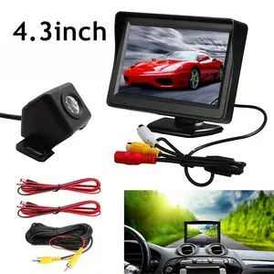 4.3inch LCD Monitor Auto TFT LCD Screen Display Screen Car Monitor Car Monitor Backup Camera Kit Rear View System For Cars, Trucks, Pickups, Suvs Easy Installation