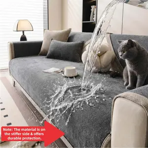 Waterproof textured sofa cover, Durable and protective sofa cover,The all-season model is made of a stiffer material furniture cover, Pet friendly non slip couch cover, Spill proof couch seat protector pad for cats & dogs,  for Loveseat, 3/4 seater Sofa.