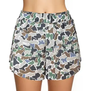 Women's High-Waisted Camo Camouflage Shorts, Loose Fitted Pocketed Multi-Size Casual Sports Shorts for Summer, Loose Fitted Shorts