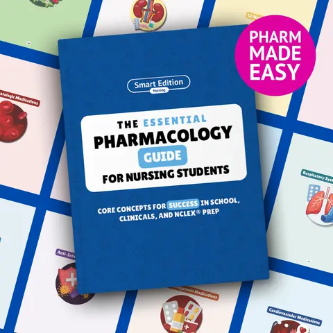 Essential Pharmacology Exam Preparation Book for Nursing Students - Nurse-Authored, Full Color, NCLEX Prep Resource, 14 Body Systems (Body-System Order), Lab Values Tied to Drug Impact, 255 Pages, Learning & Science Book