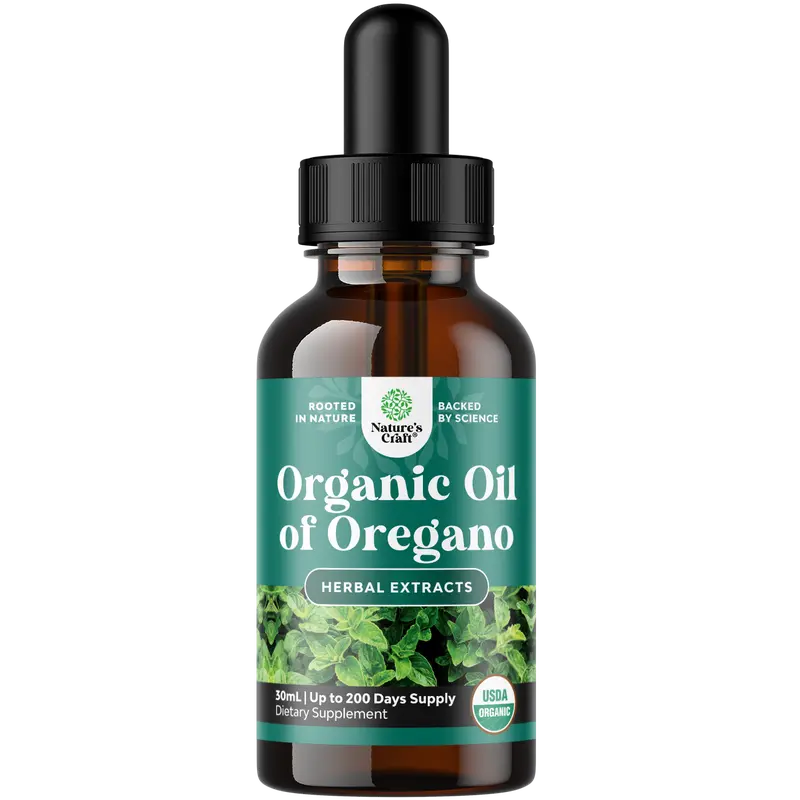 Nature's Craft Organic Oil of Oregano Liquid Drops - Antioxidant Boost, Digestion, Immune Support Herb Extracts Healthcare Detox