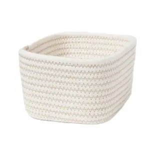 Brightroom Small Coiled Rope Basket Cream - Coiled Design, Soft Rope Material, Simple and Elegant Style