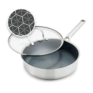 GreenPan Prism 5qt Hybrid Stainless Steel and Ceramic Nonstick Saute Pan with Lid GreenPan Prism 5qt Hybrid Stainless Steel and Ceramic Nonstick Saute Pan with Lid