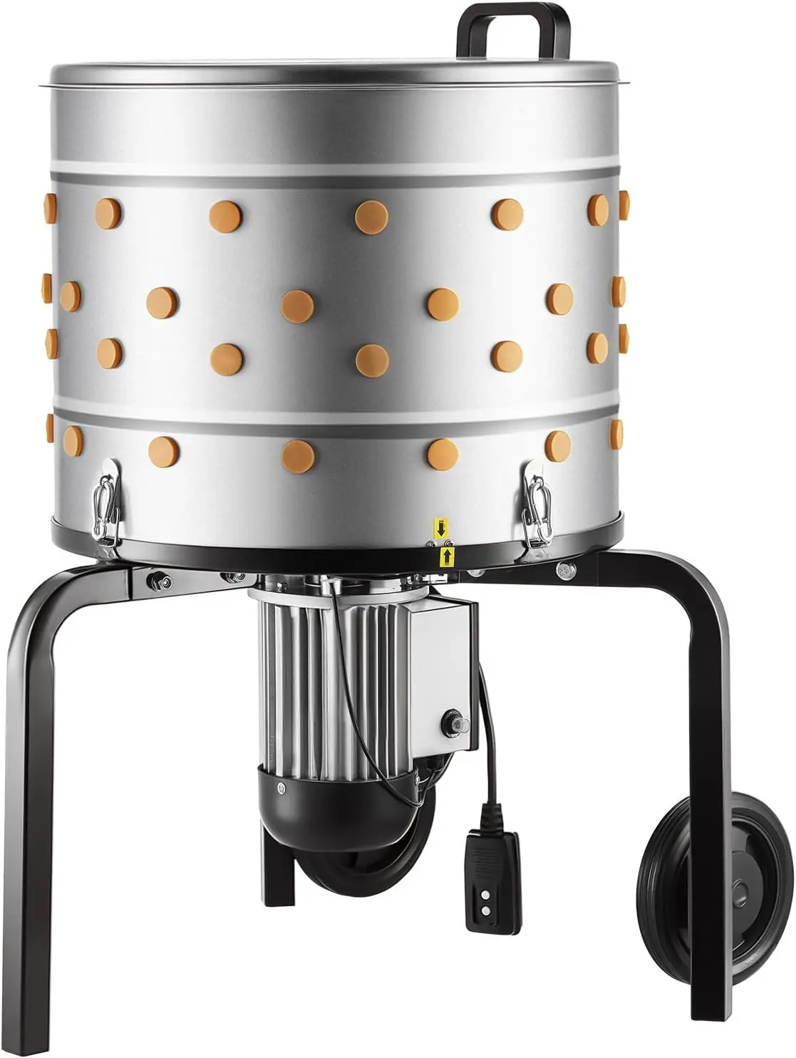 VEVOR Chicken Plucker Machine, 19.7 in Drum, 750W & 275RPM Electric Chicken Plucking Machine with 98 Soft Fingers & Transport Wheels, Stainless Steel Feather Remover for Processing 2 Chicks Once