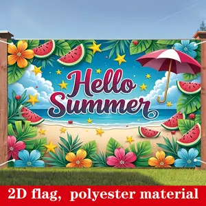 2D Flag Banner 150cm X 100cm, Polyester Material, Summer Party Decor, Beach and Pool Theme, Home Decor and Festival Supplies