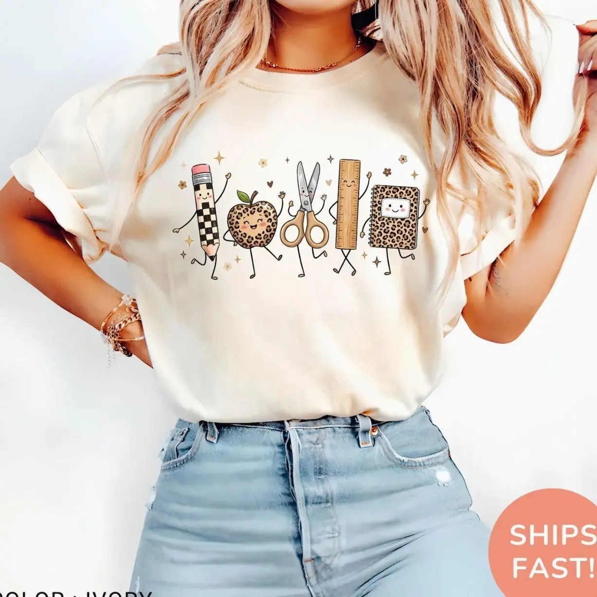 Leopard Pencil Bow Shirt, Teacher Appreciation Shirt, Pencil Coquette Gift, Funny School Tee, First Day Of School T Shirt W