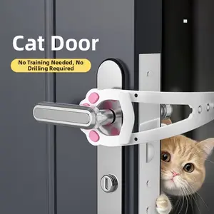 Cat Door Pet Passage Device, Free-Entry Cat & Small Dog Door Lock, No-Punching Design, Ideal for Bedroom Access Control