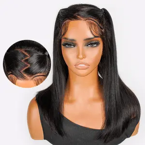 [LIVE SUPER DEAL] West Kiss Pre Braided Glueless Human Hair Wigs Short Straight 13x4 Lace Front Bob Wig Pre Plucked Hair Pre Styled Beginner Friendly