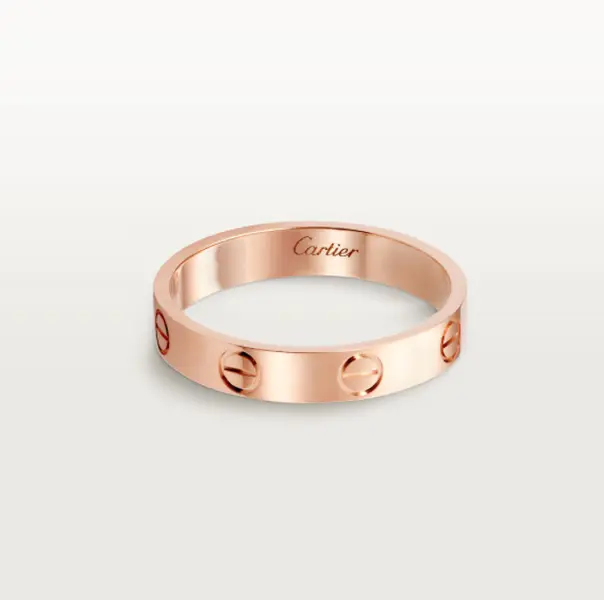 Pre-owned Cartier LOVE Ring Small Model Rose Gold , Plain