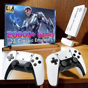 Next-Gen Retro Gaming Stick 2025 | 23 Emulators & 20,000+ Preloaded Games (Nintendo/PlayStation/Sega) | 4K Upscaling | Dual 2.4G Wireless Joysticks | 64GB Plug-and-Play System