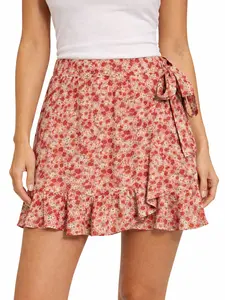 Falda Floral Wrap con Volantes – Estilo Femenino y Fresco