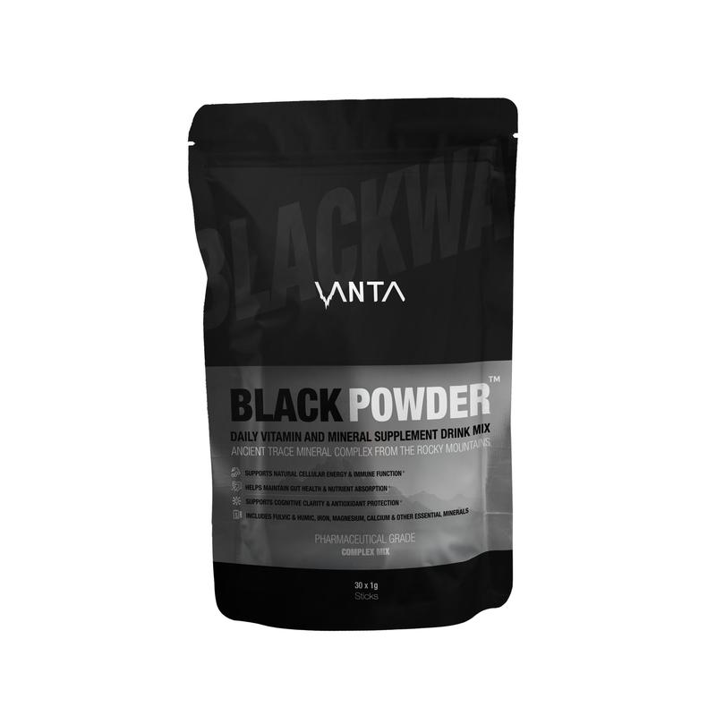 VANTA Black Powder – Humic & Fulvic Mineral Supplement (30 Stick Pack)