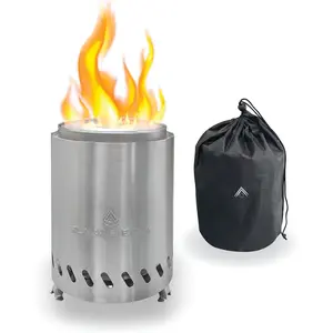 Tabletop  7" Firepit, Mini Firepit Burns  Pellets, Stainless Steel for Camping, Outdoor & Patio,   Portable Bonfire  for Smore's