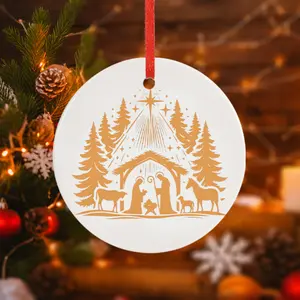 Nativity scene Christmas Gift Ceramics Keepsakes, Perfect for Women, Room & Home Decor, Car Accessory Keychain, Christian decoration, Christian gift, Christmas gift