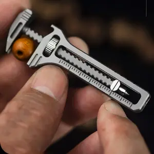 1pc Multifunctional Mini Wrench with Bottle Opener, Screwdriver, Tool Caliper, and Adjustable Pry Bar - Metal, Activity