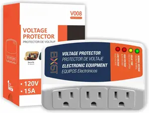 Three Outlet Plug in  Protector for  Protects Against High and Low  Surge Protector for Refrigerator/TV/PC 120V 1800W (1 Pack)