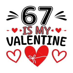 4-Piece Durable Washable DIY Iron-On "67" Valentine's Day Fun Number Stickers - Iron-On Patches for Clothing/DIY, Heat Transfer Decals.