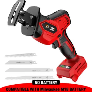 Cordless Reciprocating Saw for Milwaukee M18 Battery, 3 Variable Speed 0-3500 Brushless Recipro Saw, Tool-free Blade Change, 4 Saw Blade Potable Recipro Saw kit for Wood/Metal/PVC Cuts - Tool Only