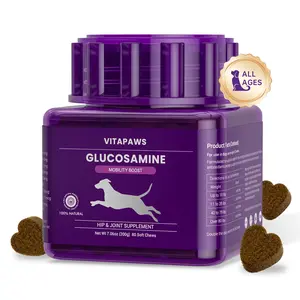 Vitapaws Glucosamine Joint Support Chews | Glucosamine + MSM + Chondroitin + Omegas | Daily Mobility, Flexibility & Cartilage Support | Antioxidant Protection | For Senior, Active & Large Breed Dogs | 80 Soft Chews
