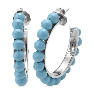 Shop LC Sleeping Beauty Color Shell Pearl Earrings in Stainless Steel