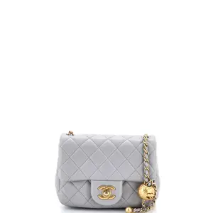 Pre-owned CHANEL material Messenger Bags Pearl Crush Square Flap Bag Quilted Lambskin Mini by Rebag