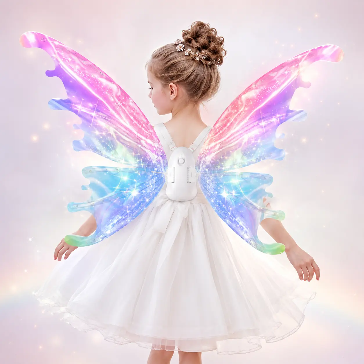 Musical Light-Up Butterfly Princess Costume Set for Girls Ages 4-8 Auto-Off Wings Dress Up Toy Halloween Gift Safe Comfortable Fairy Toys