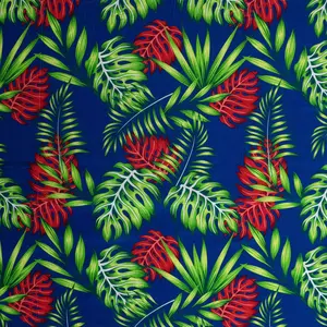 Monstera & Split Leaves Rayon Fabric | Islands Fabric