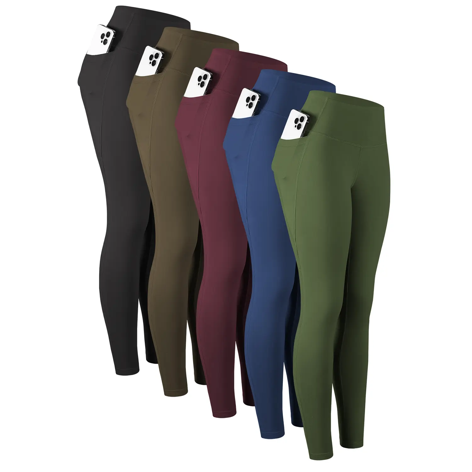 5 Packs -Army Green/Navy/Dark Red /Coffee/Black