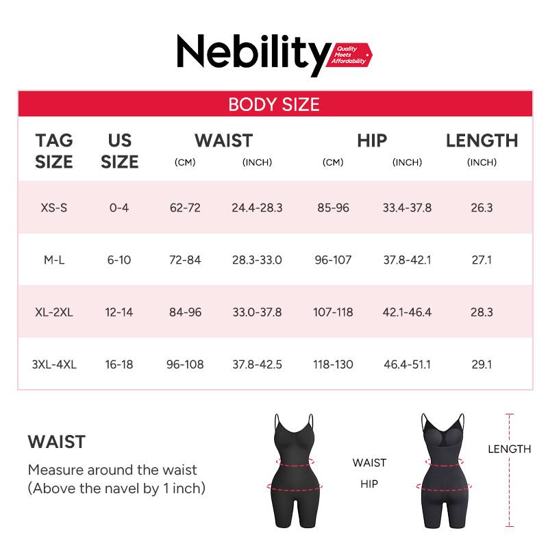 [MAX] Nebility Women's Seamless V-Neck Bodysuit Shapewear - Full Body Stretchy, Basic Fashionable Design SpringStatements