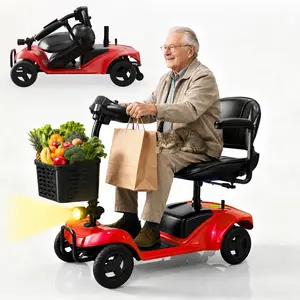 Mobility Scooter,4 Wheel Mobility Scooter,28 Miles Range,300LBS Capacity,Lightweight and Portable,with LED Headlights and Basket,Charger Included,Gifts Suitable for Elders