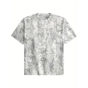 menswear T-shirt for Men, Design T-shirt, Camo Tee Shirt for Men Maple Leaf Print T Shirt Short Sleeve Summer Casual Tee Tops, All Season, Gift for Boyfriend, Husband, Friend, Family