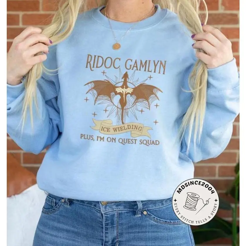 Ridoc Gamlyn Quest Squad Embroidered Shirt, Onyx Storm Shirt, Basgiath War College,  Fourth Wing shirt, Dragon Rider, Bookish Gift
