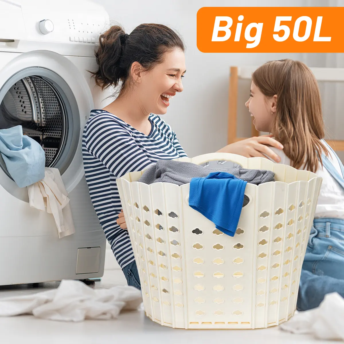 Large Laundry Basket, Laundry Hamper, Dirty Clothes Hamper for Laundry, Collapsible, Waterproof Laundry Baskets  Aesthetic and Functional Folding Clothes Basket Perfectly Suited for Any Room SummerVibes