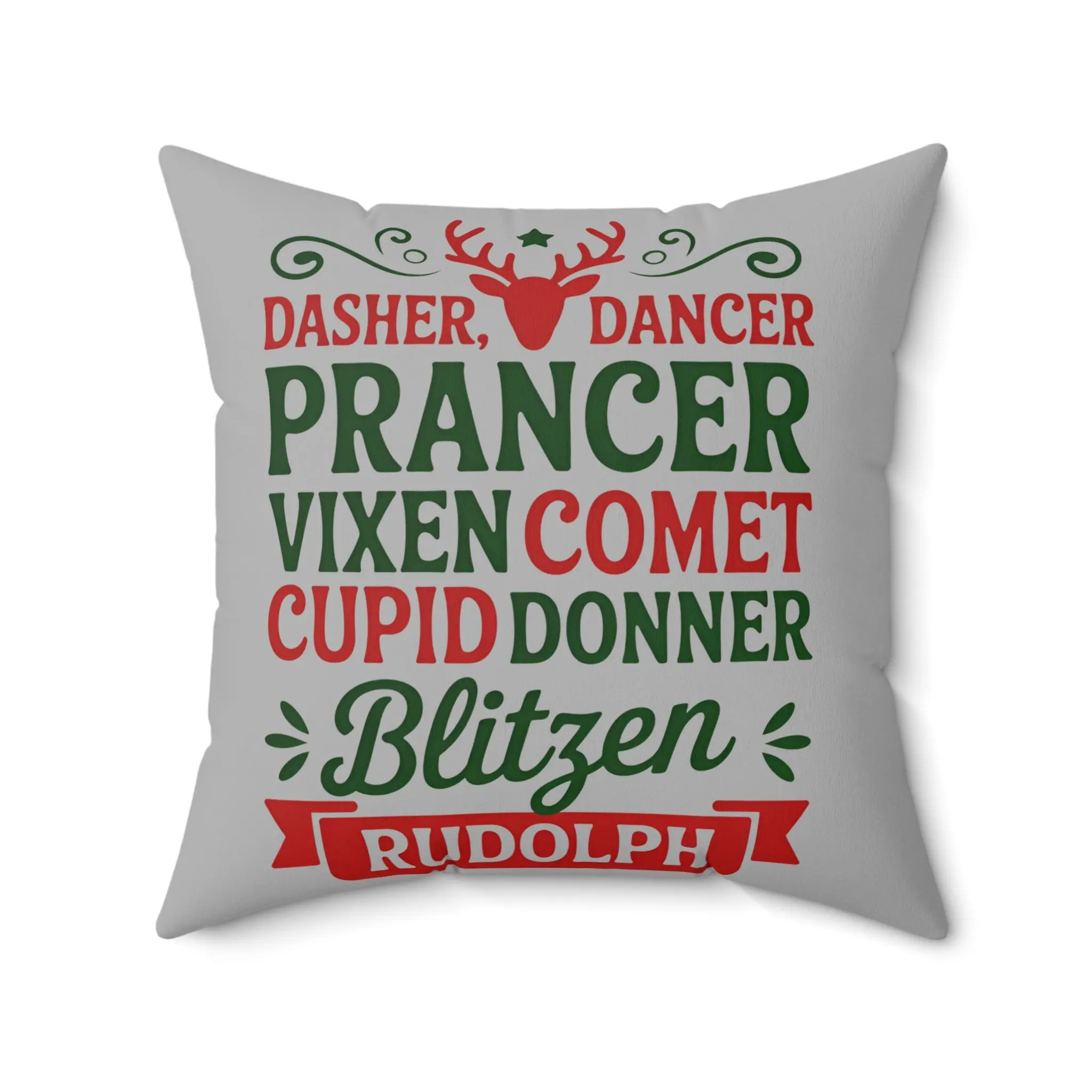 NEW Christmas Reindeer Throw Couch Pillow & Cover, Rudolph Holiday Decor, Cozy Home Accent, Rustic Cushion, Gift for Christmas Enthusiasts, Soft Pillow