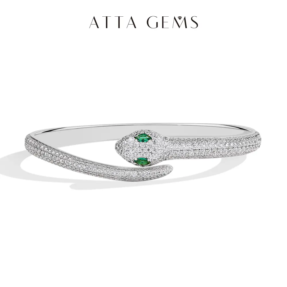 ATTAGEMS Classic 2025 Lab-Created Moissanite Bracelets for Women Men D VVS1 Original Snake Bracelet 925 Sterling Silver Wedding Party Jewelry Love Gifts B038, Elegant Jewelry Bracelet, Exquisite Bracelet summerwins,summerwins