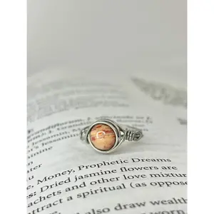 Crazy Lace Agate Stainless Steel Wire Ring Handmade Protective Stone Crystal Jewelry Energy Healing Emotional Balance Laughter Stone