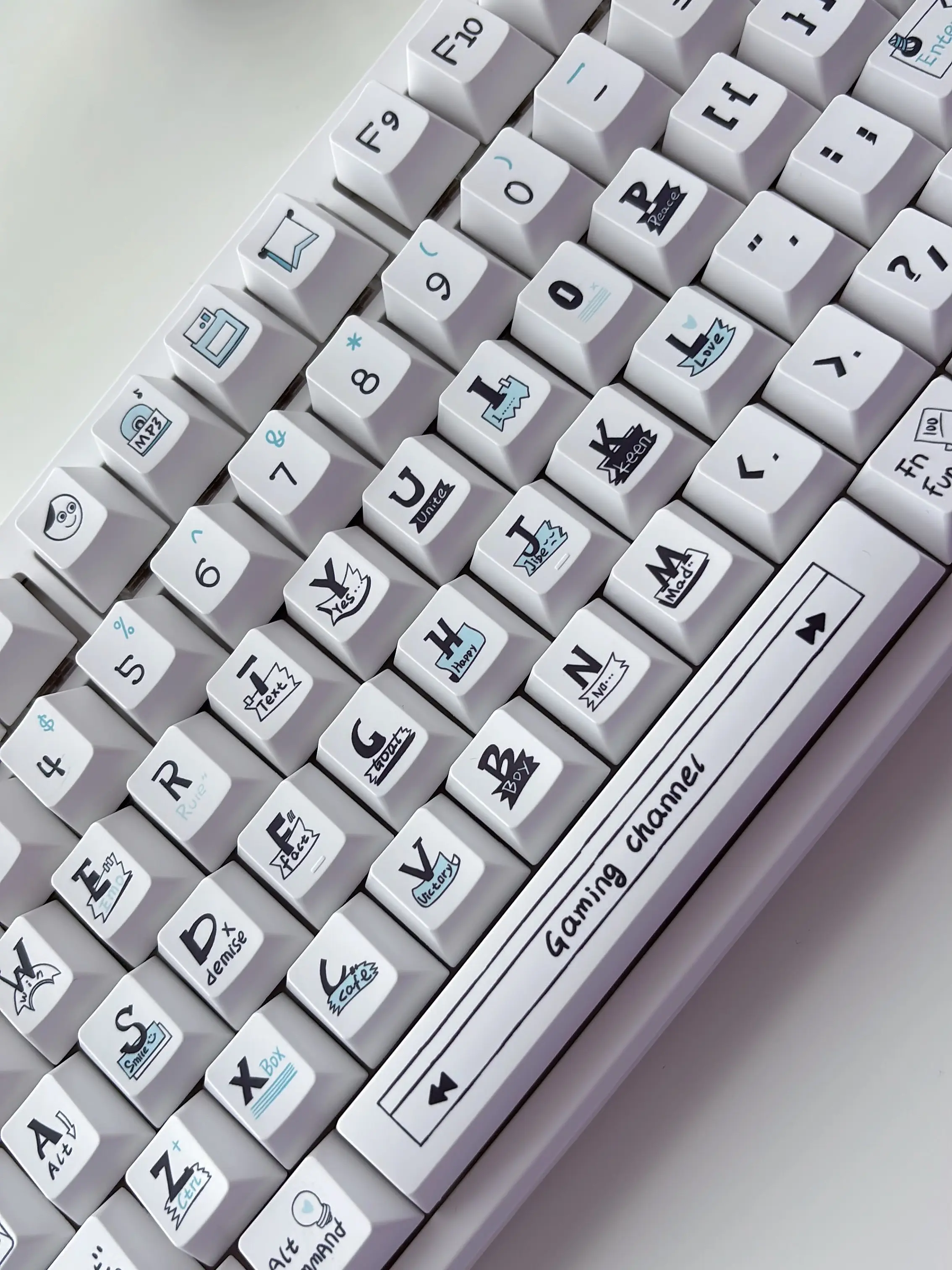 Cool Thinking-Boy-Themed Keycap Set(not include keyboard!), Cherry Profile, PBT Material, MX Switches, 136pcs, HI75/HI18/S99/F99/104/F87/X75