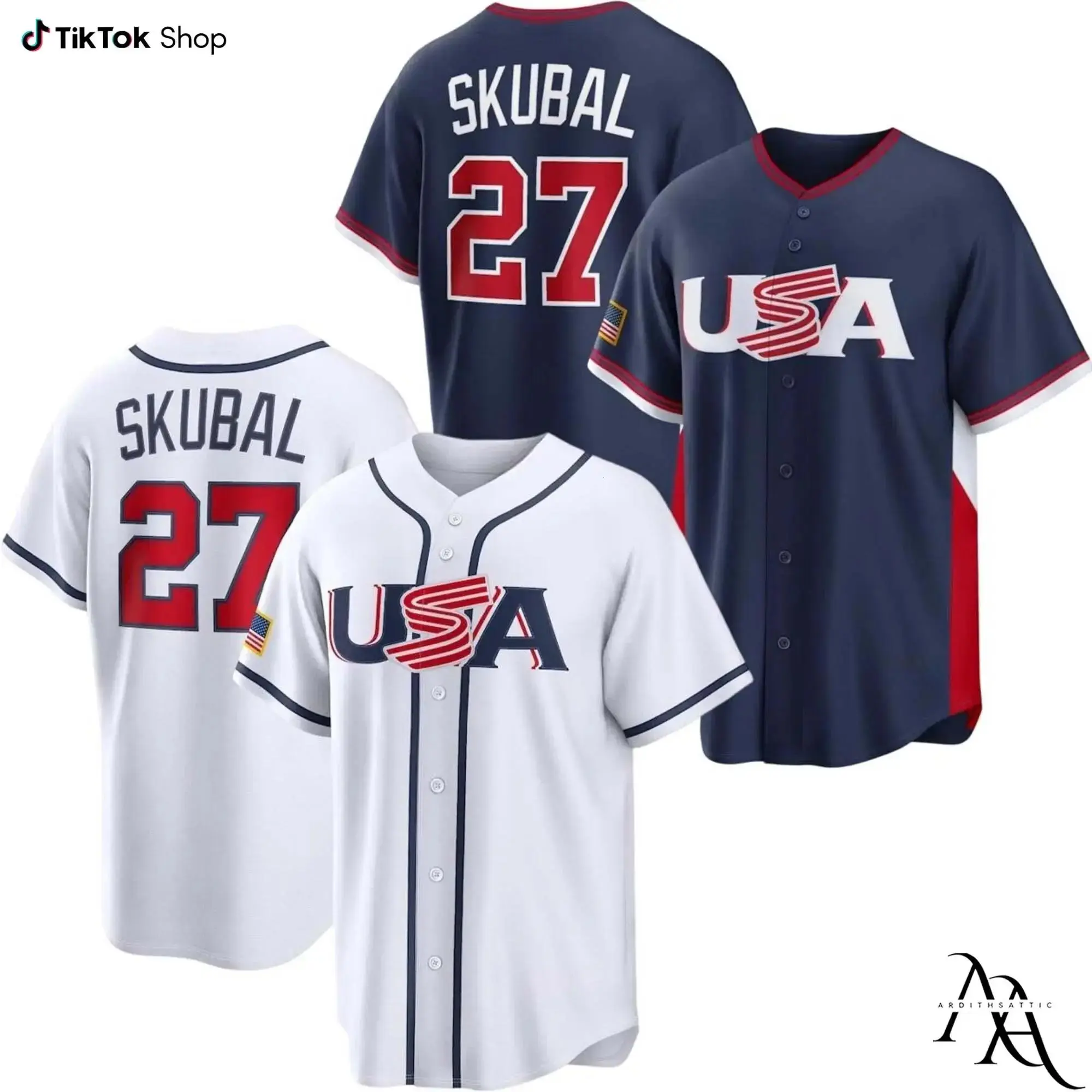 Men's Tarik Skubal 2026 Team USA Professional Custom Short-Sleeve Baseball Jersey - Affordable Unisex-Fit Skubal Custom Look All-Seasons Casual Jersey for Baseball & Softball Collectibles