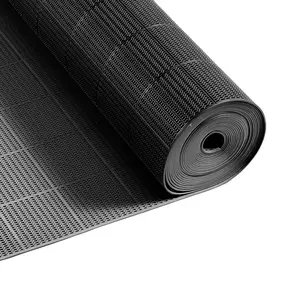 VEVOR Drainage Mat, 3 x 50 ft, PVC Non Slip Commercial Floor Mat, Wet Area Water Drain Splash Matting Hollow Doormat Roll, for Outdoor Indoor Restaurant Swimming Pool Patio Bathroom Washroom, Black