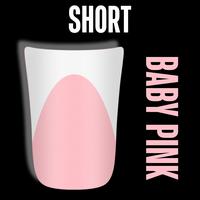 White French Tips Short Duck Nails Baby Pink