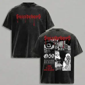 Suicideboys G59 Vintage Washed Oversized T-Shirt |   Streetwear Essential for Underground Rap Fans 🖤 # Suicideboys # G59 # Streetwear # VintageTee # HipHopFashion VF9