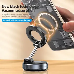 【Upgrade】Magnetic Car Phone Holder, Ultra Vacuum Suction Cup 360° Rotation Adjustable,Vacuum Phone Mount with One-Step Lock, Compact & Stable Design for Car Accessories