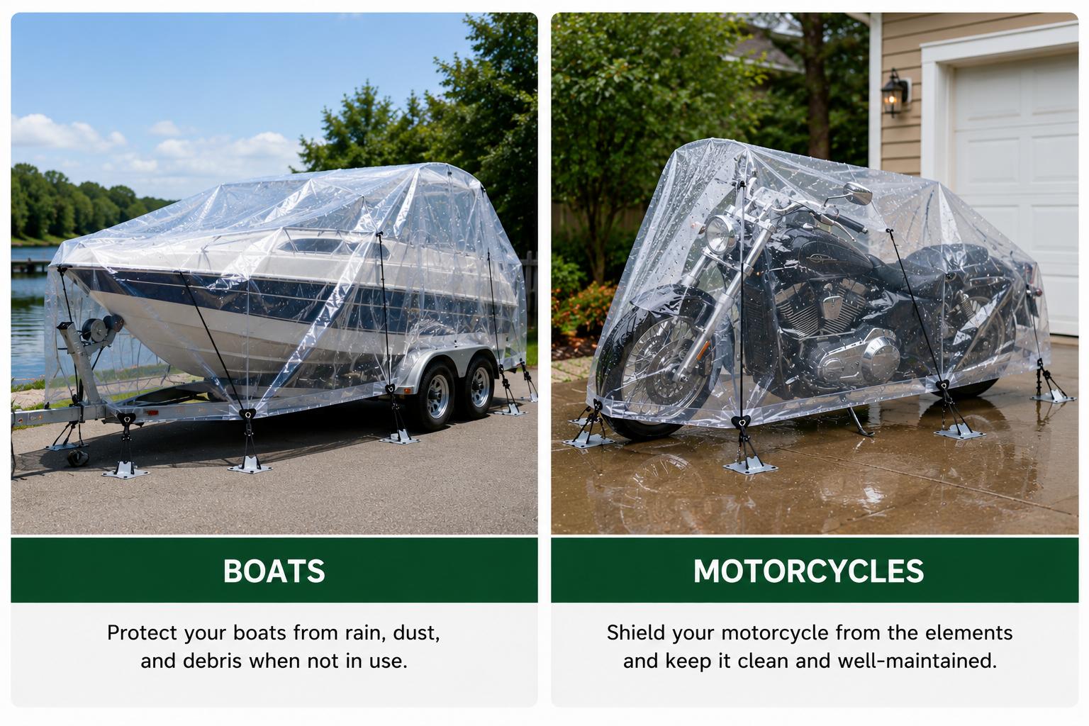 Transparent Tarp Waterproof Outdoor - Clear Poly Cover with Reinforced Edges & Metal Grommets, UV & Mildew Resistant, Tear Proof, for Greenhouse, Pergola, Patio, Garden, Camping Shelter Weather-Resistant Canopy Cloth dustproof protection