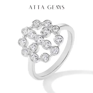 Sparkling Moissanite Statement Ring, D-VVS1 All-Synthetic Gemstone Fashion Engagement Ring for Women, Daily Wear & Birthday Present Fine Jewelry R130, Fashion Engagement Rings